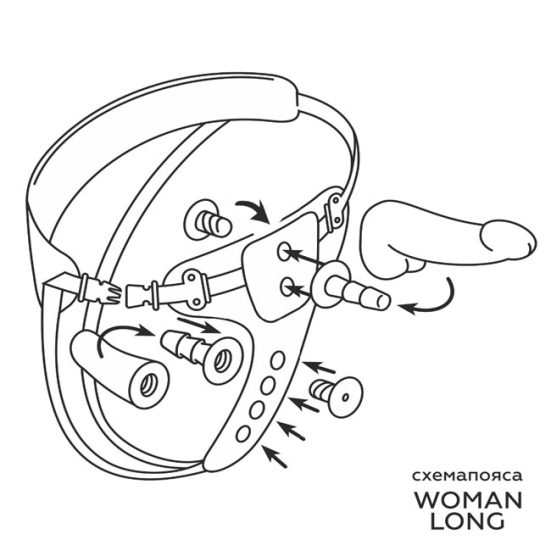 Страпон с 3 насадками Harness 8" Long